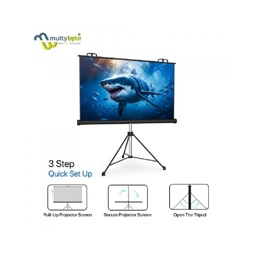 Multybyte Tripod Projection Screen 4X6 Ft view 2